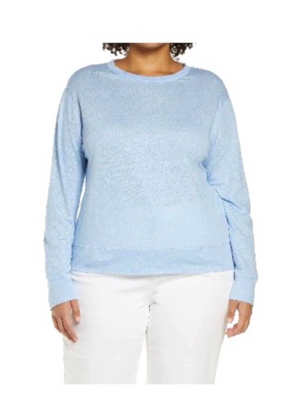 Vince Light Blue 100% Linen Crewneck Sweater